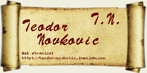 Teodor Novković vizit kartica